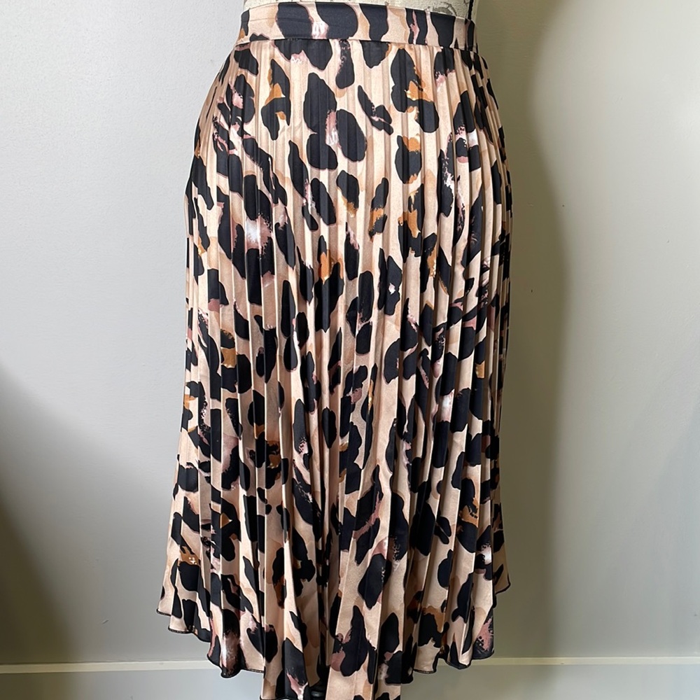Shein Leopard Print Pleated Skirt